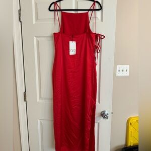 Zara Tied Satin Dress